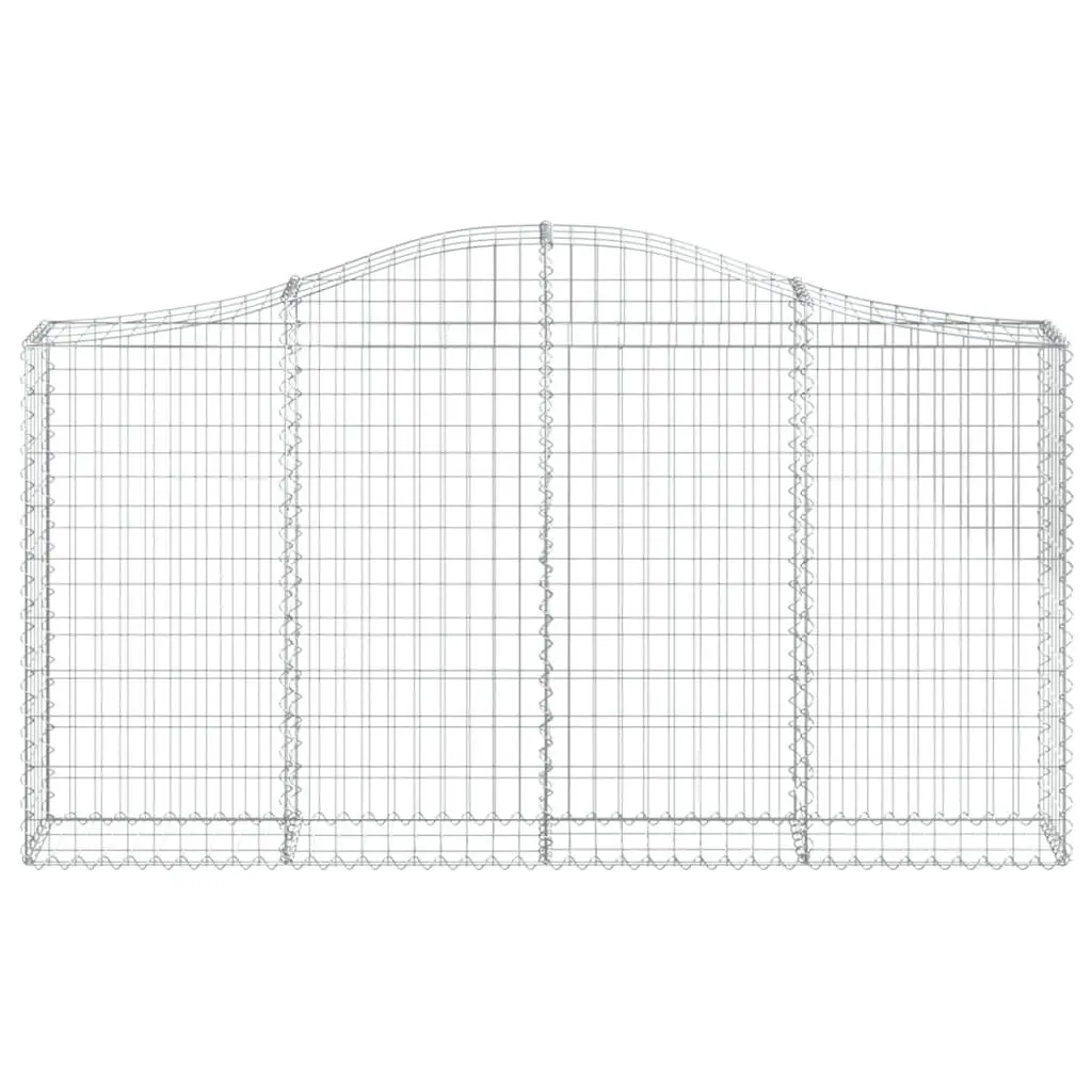 Gabion Basket Silver Arched 200x30x100-120cm Decorative Garden Barrier