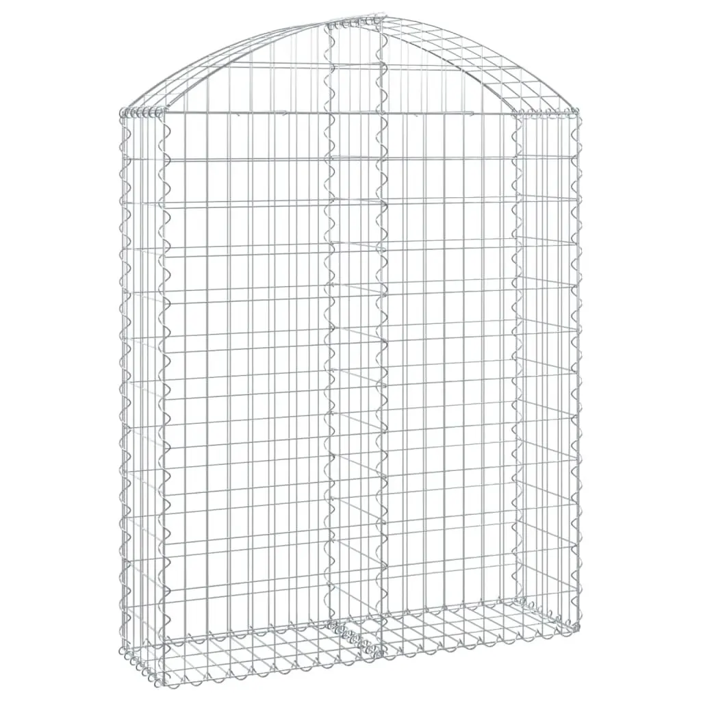 Arched Gabion Basket Silver 100x30x120/140 cm Decorative Garden Barrier Retaining Wall