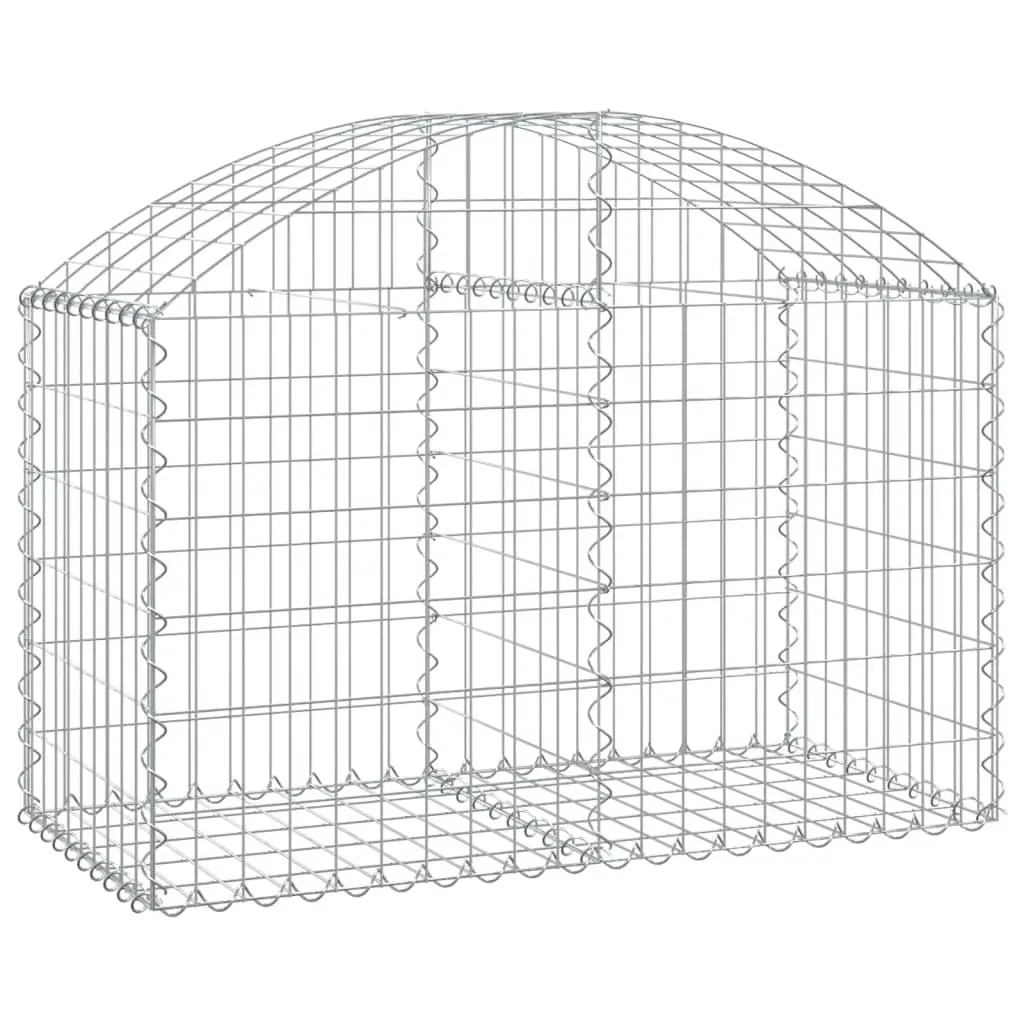 Gabion Basket Silver 100x50x60cm Decorative Arched Garden Barrier Retaining Wall