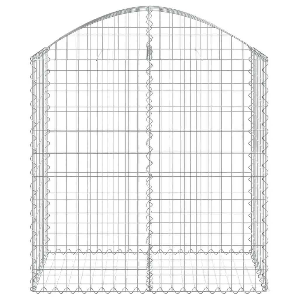 Arched Gabion Basket Silver 100x50x100120 cm Decorative Garden Barrier Retaining Wall