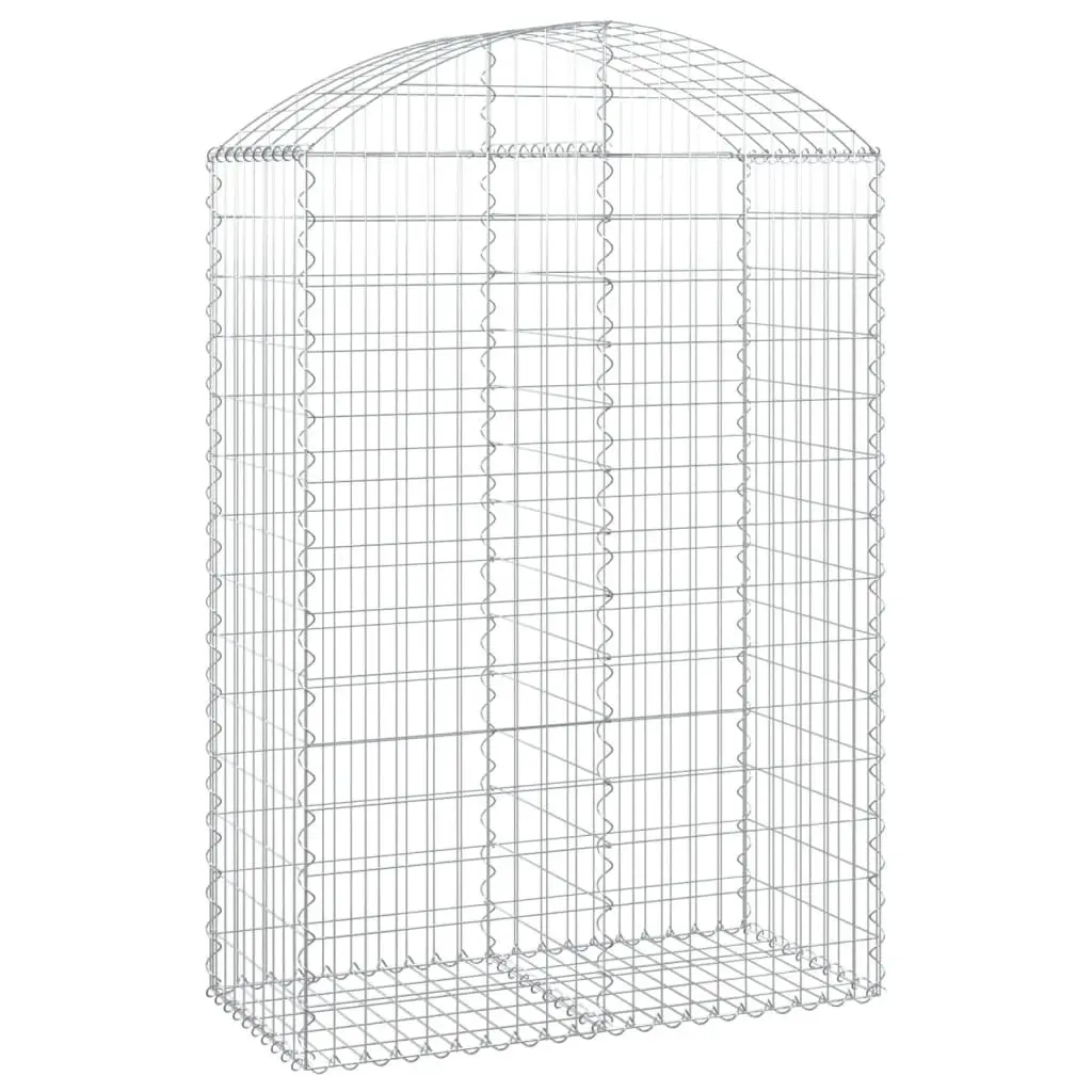 Arched Gabion Basket Silver 100 x 50 x 140-160 cm Decorative Garden Barrier Retaining Wall