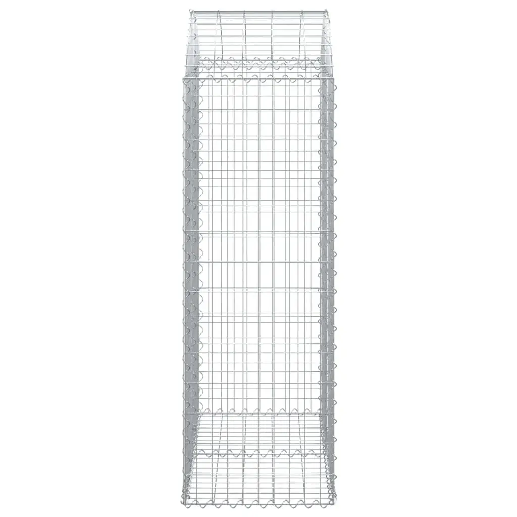 Arched Gabion Basket Silver 100 x 50 x 140-160 cm Decorative Garden Barrier Retaining Wall