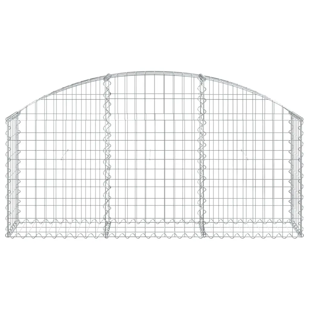 Arched Gabion Basket Silver 150x30x60/80 cm Decorative Garden Barrier Retaining Wall