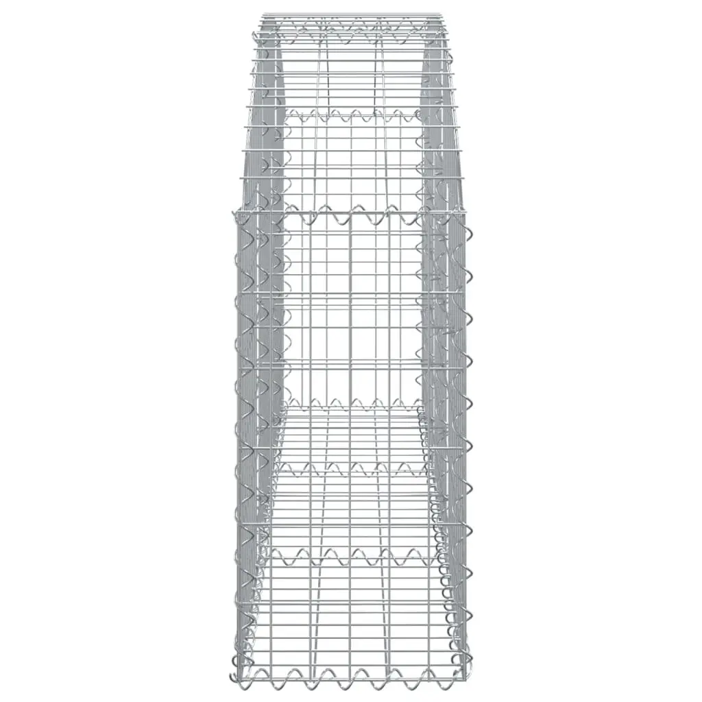 Arched Gabion Basket Silver 150x30x60/80 cm Decorative Garden Barrier Retaining Wall