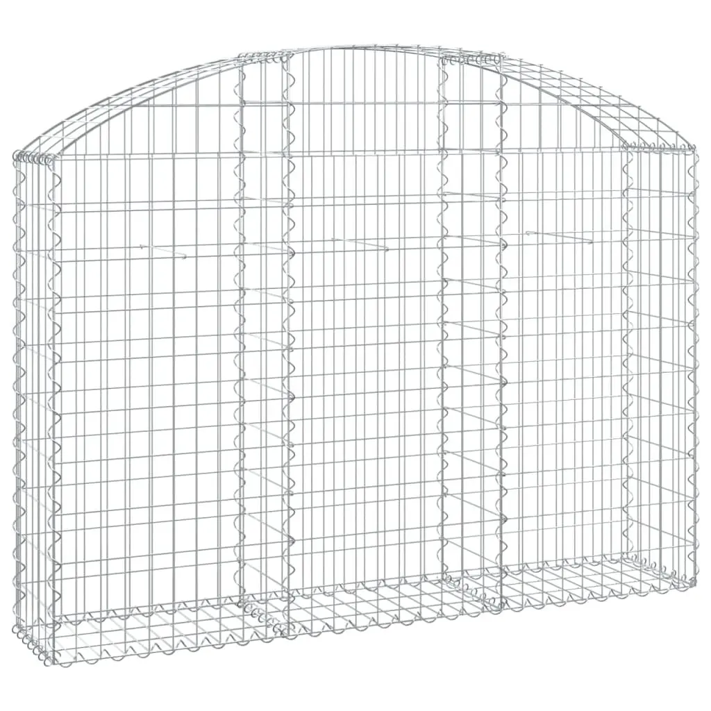 Arched Gabion Basket Silver 150x30x100/120cm Decorative Garden Barrier