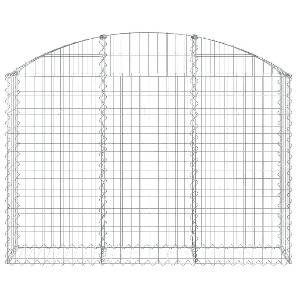 Arched Gabion Basket Silver 150x30x100/120cm Decorative Garden Barrier