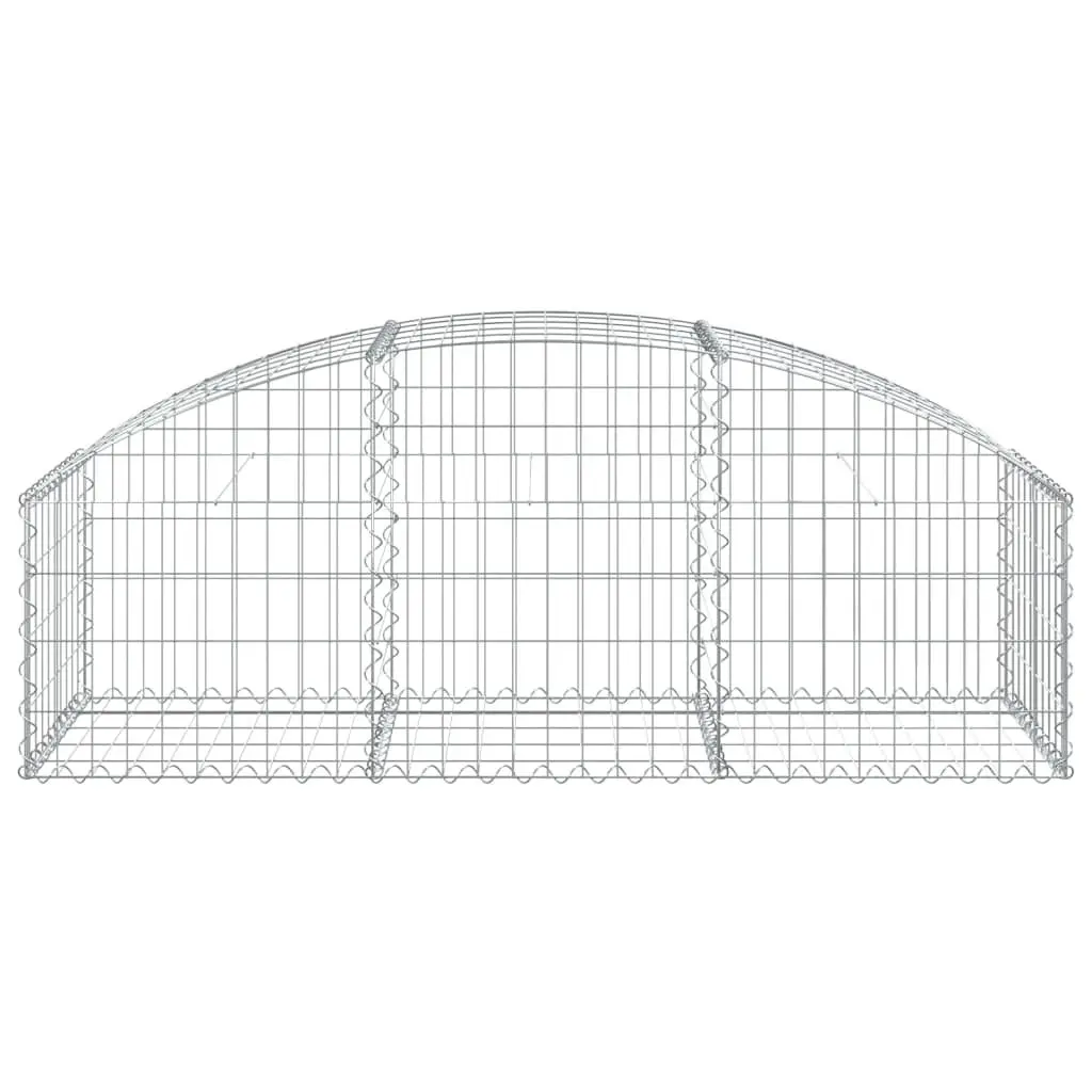 Arched Gabion Basket Silver 150x50x40/60 cm Decorative Garden Barrier Retaining Wall