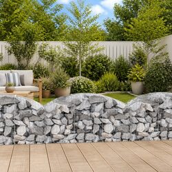 Compact Arched Gabion Basket 150x50x60/80 cm for Gardens