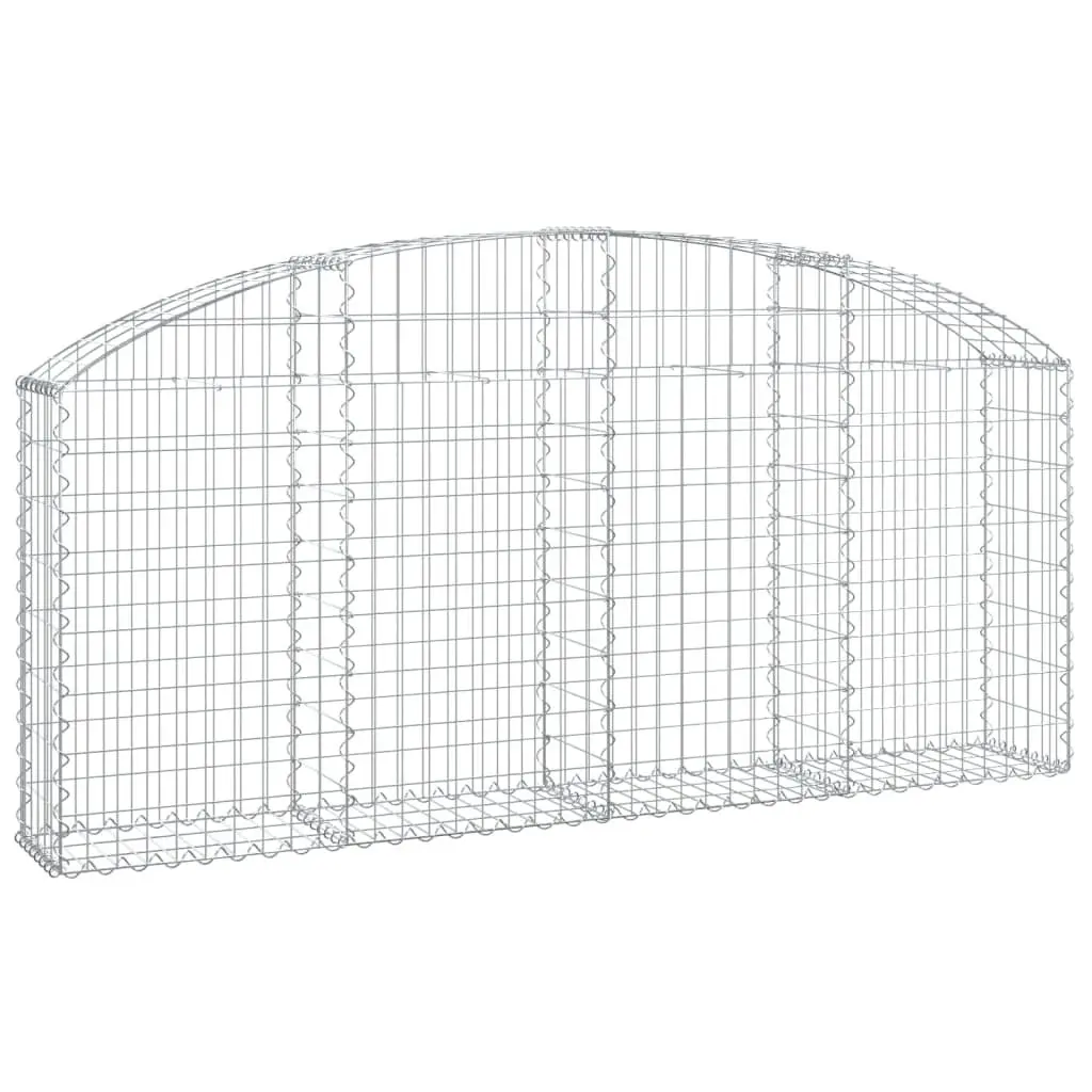 Gabion Basket Silver Arched 200x30x80cm Garden Barrier Retaining Wall Decorative Outdoor