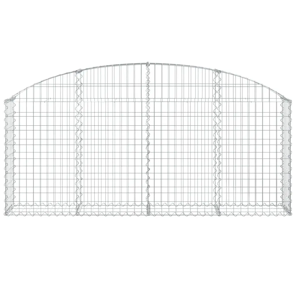 Gabion Basket Silver Arched 200x30x80cm Garden Barrier Retaining Wall Decorative Outdoor