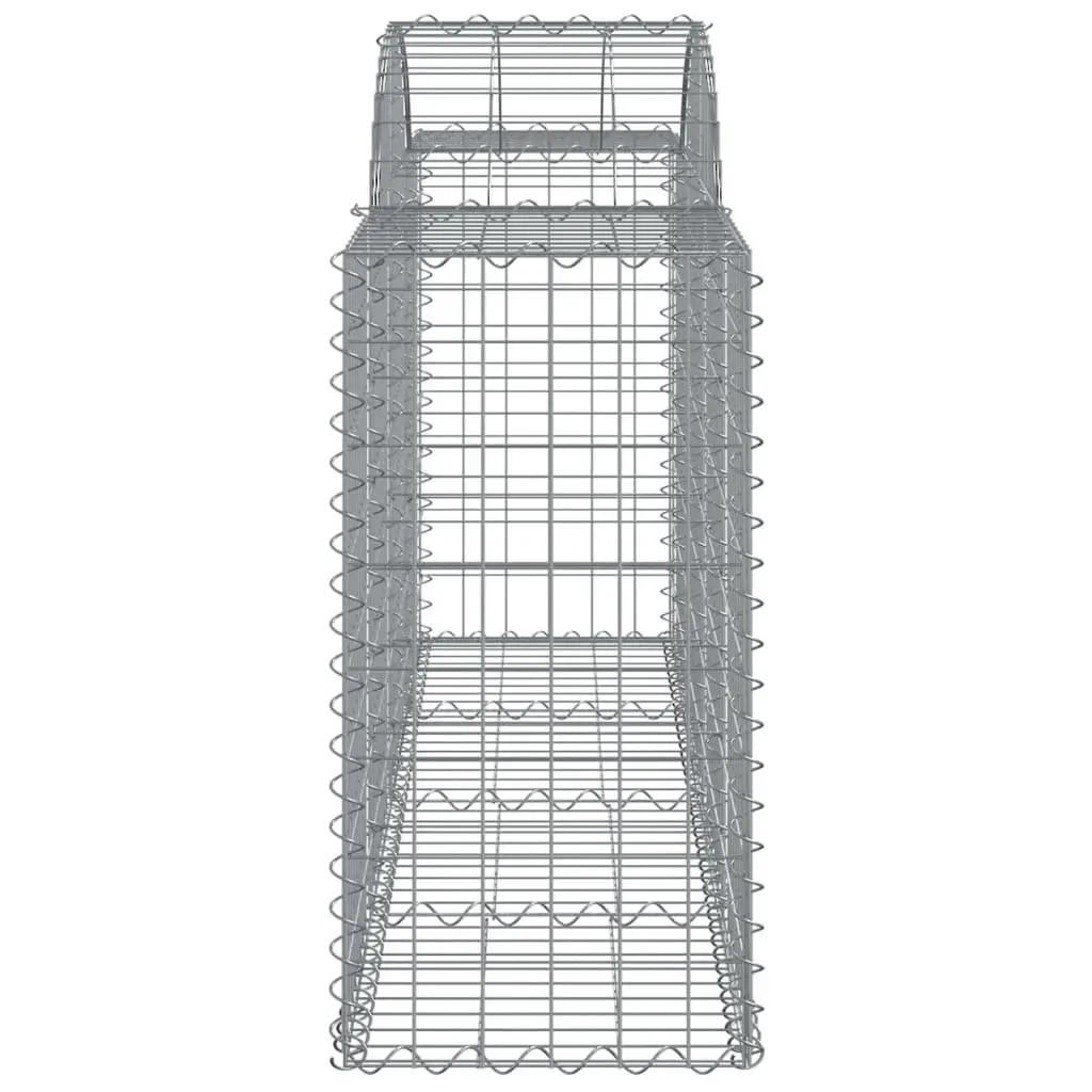 Arched Gabion Basket Silver 200x50x80/100 cm Decorative Garden Barrier Retaining Wall