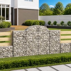 Arched Gabion Basket Galvanised Iron Garden Barrier Retaining Wall Decorative