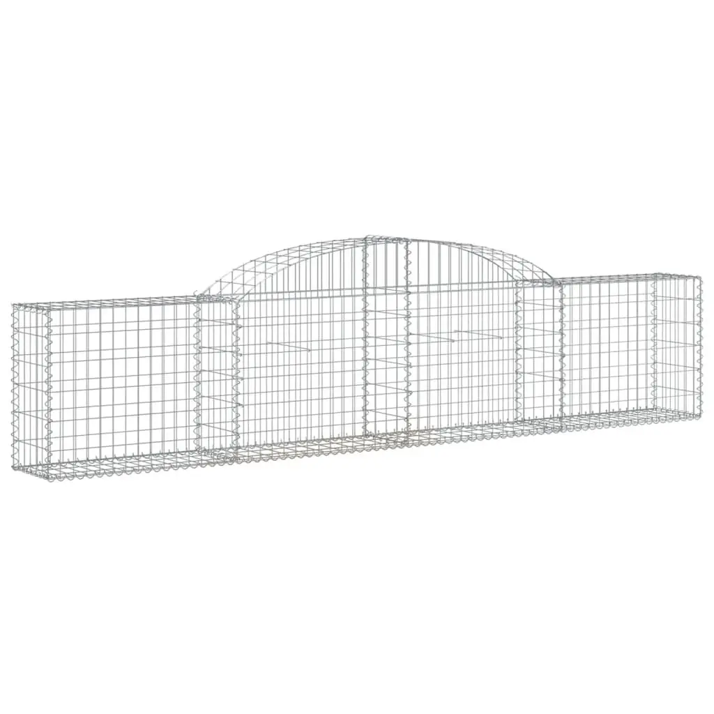 Gabion Basket Silver Arched 300x30x60/80 cm Decorative Garden Barrier