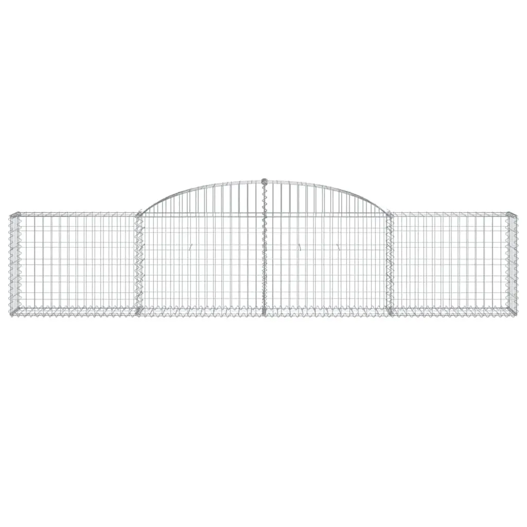 Gabion Basket Silver Arched 300x30x60/80 cm Decorative Garden Barrier