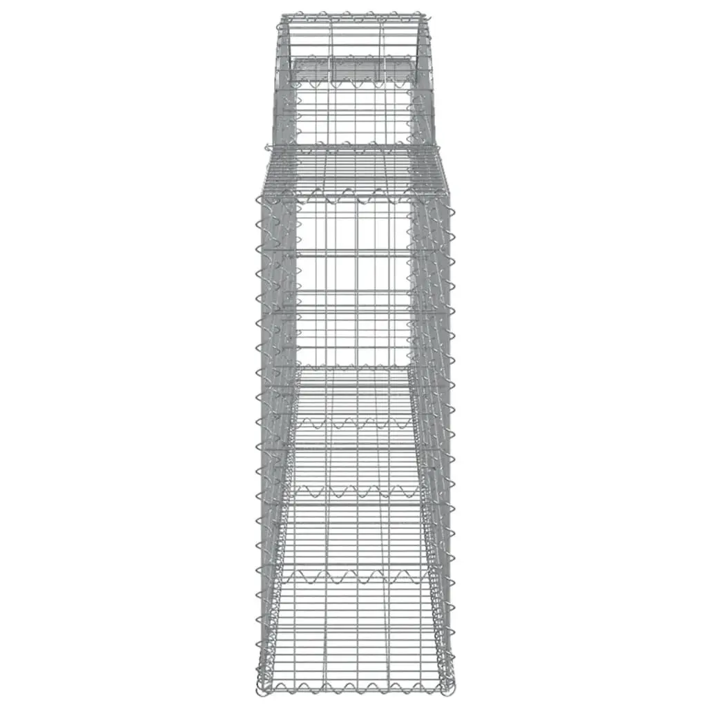 Gabion Basket Silver Arched 300 x 30 x 80/100 cm Decorative Garden Barrier Retaining Wall