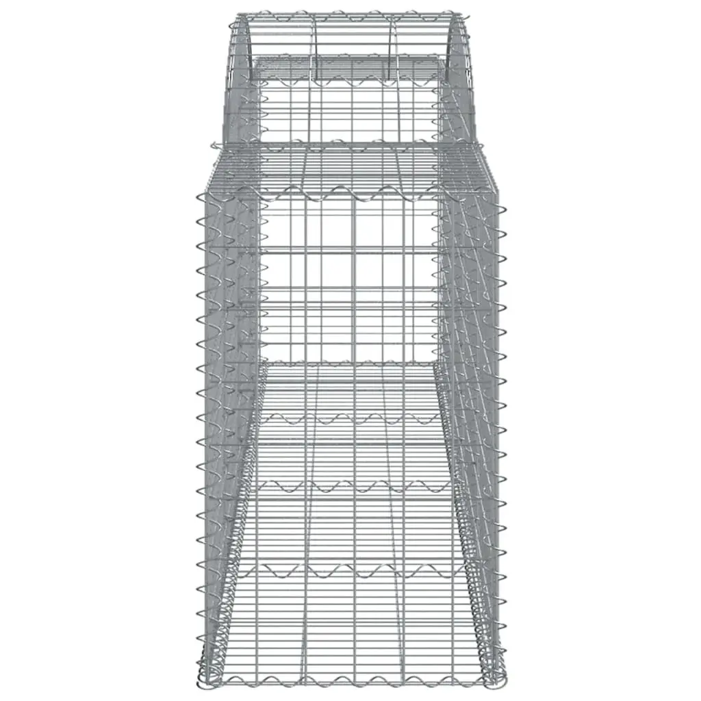 Gabion Basket Silver Arched 300 x 50 x 80/100 cm Decorative Garden Barrier