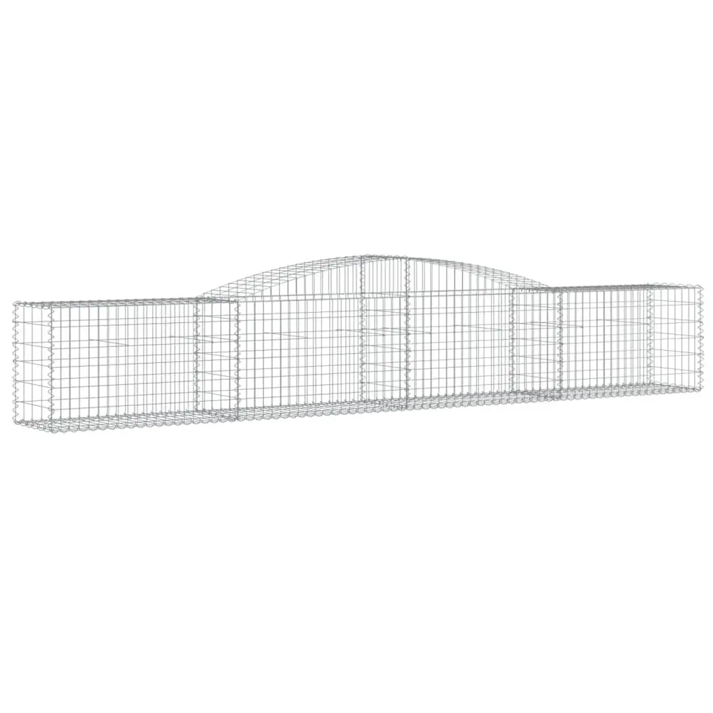 Gabion Basket Silver Arched Outdoor Garden Barrier Retaining Wall 400 x 50 x 60/80 cm Durable Wire Construction