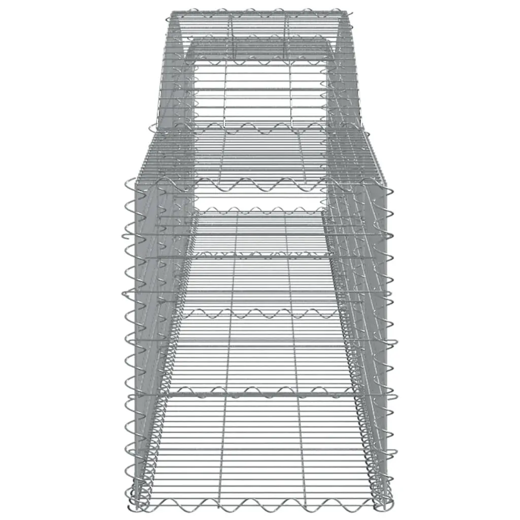Gabion Basket Silver Arched Outdoor Garden Barrier Retaining Wall 400 x 50 x 60/80 cm Durable Wire Construction