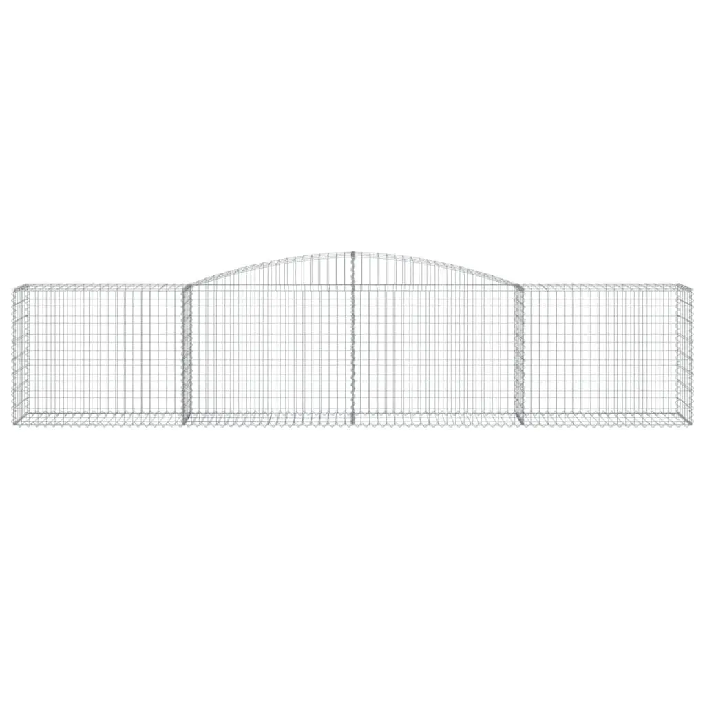 Arched Gabion Basket Silver 400x50x80/100 cm Decorative Garden Barrier Retaining Wall