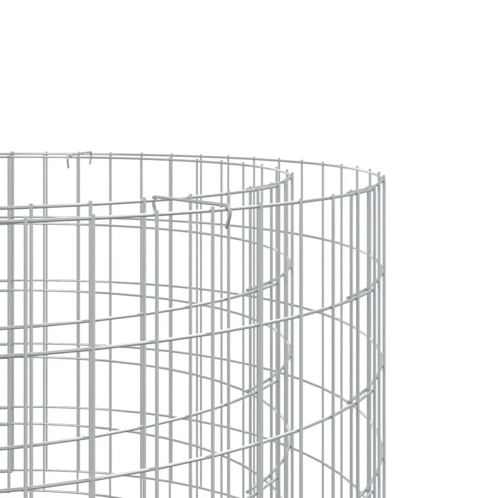 Gabion Fire Pit Silver 50cm Durable Galvanised Iron Outdoor Fireplace Heater