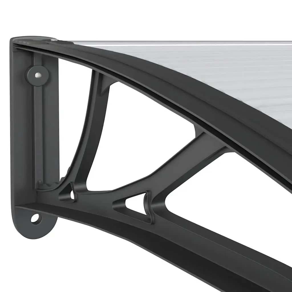 Door Canopy Black 150x100cm Polycarbonate Weather Shield for Entrance