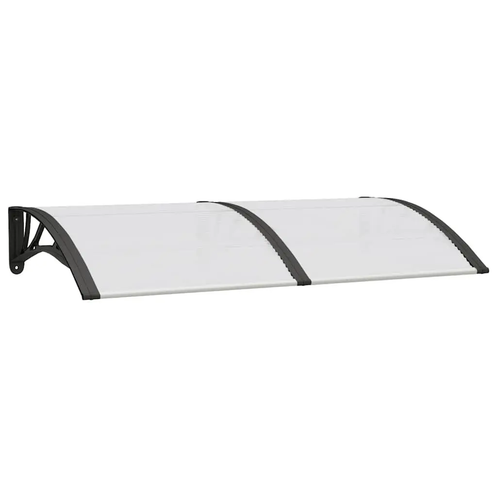 Door Canopy Black 150x75cm Polycarbonate Weather Resistant Porch Awning Shelter
