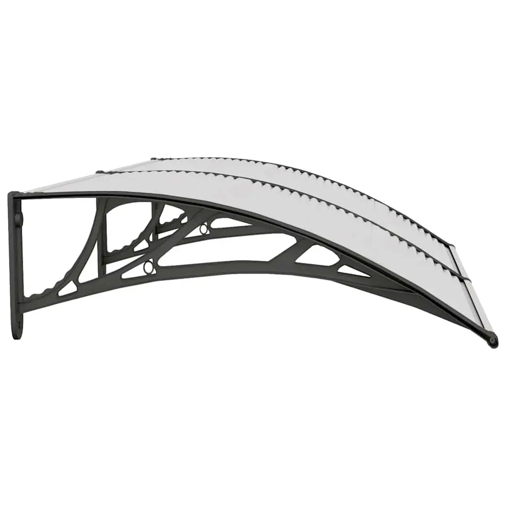 Door Canopy Black 150x75cm Polycarbonate Weather Resistant Porch Awning Shelter