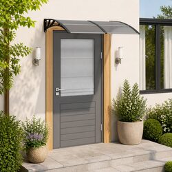 Compact Black Door Canopy 150x75cm for Your Home