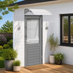 Compact and Sturdy Grey Door Canopy 80x75 cm