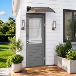 Compact 80x75 cm Black Door Canopy for Home