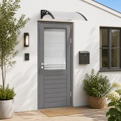 Friendly Black Polycarbonate Door Canopy 100x75cm