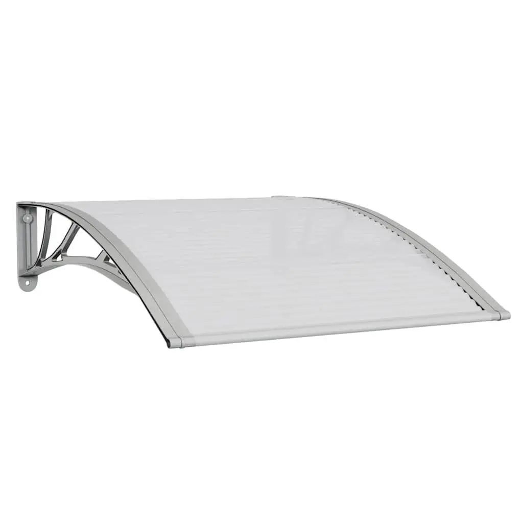 Door Canopy Grey 100x75cm Weather Resistant Polycarbonate Awning