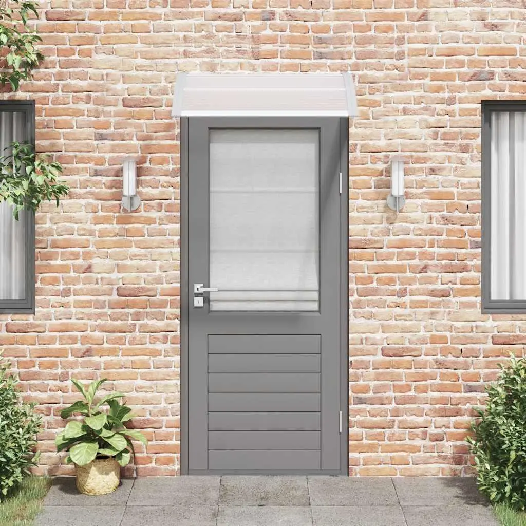 Door Canopy Grey 100x75cm Weather Resistant Polycarbonate Awning