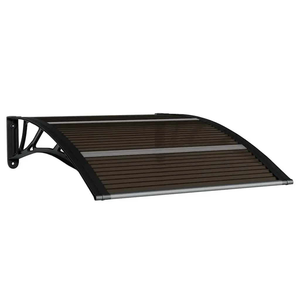 Door Canopy Black 100x80 cm Polycarbonate Awning Porch Shelter Weather Shield