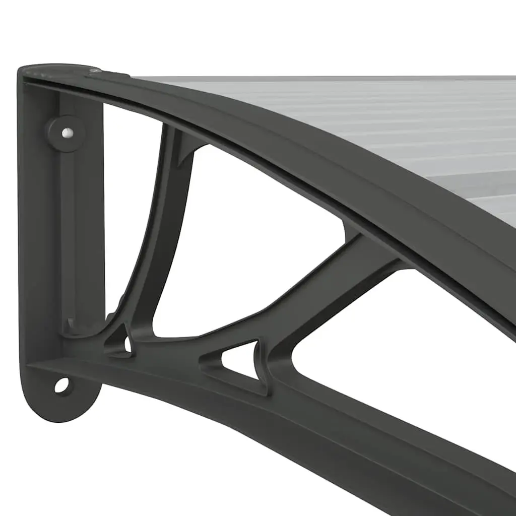 Door Canopy Black 350 x 75 cm Polycarbonate Weather Shield