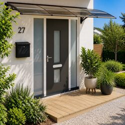 Black 350x75 cm Door Canopy: Protection in Style