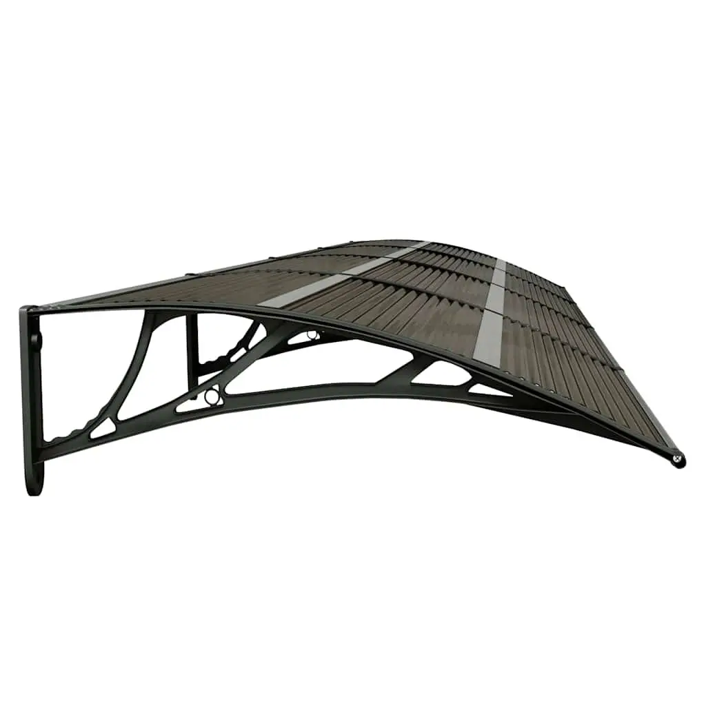 Door Canopy Black 350x75 cm Polycarbonate Weather Resistant Awning Shelter Roof Cover