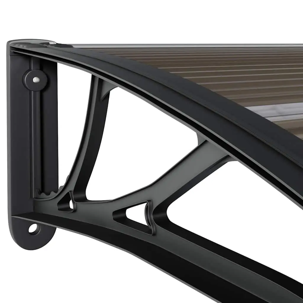 Door Canopy Black 350x75 cm Polycarbonate Weather Resistant Awning Shelter Roof Cover