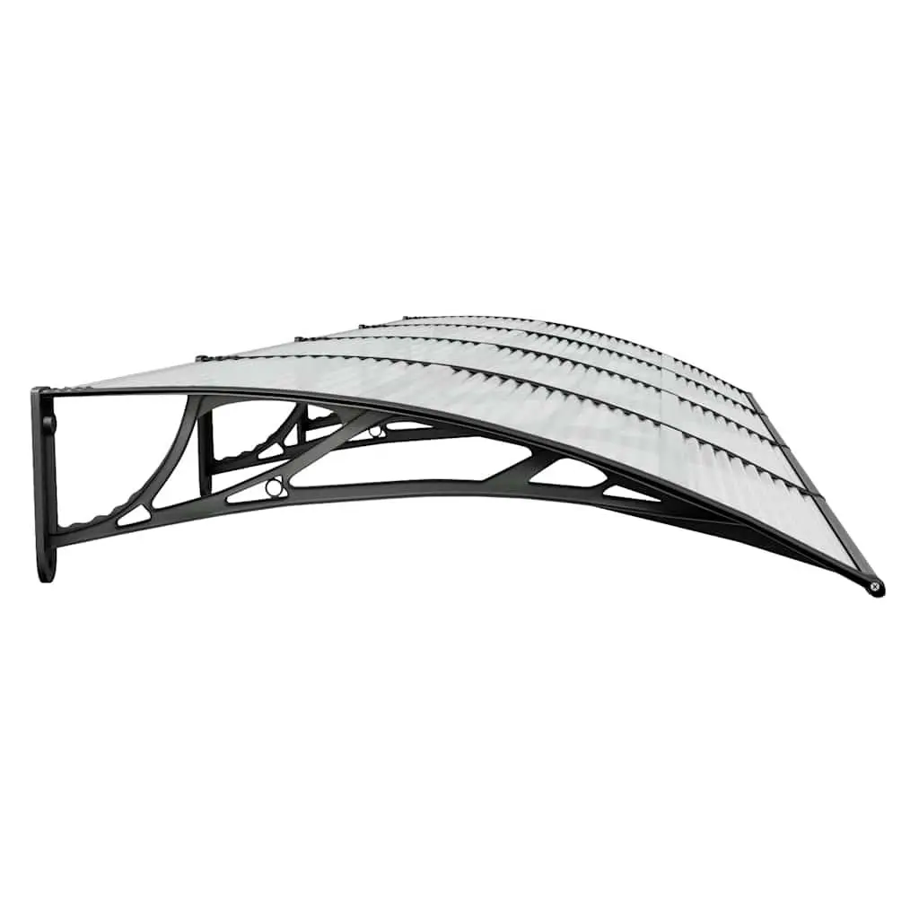Door Canopy Black 350x100cm Polycarbonate Weather Resistant Front Porch Awning