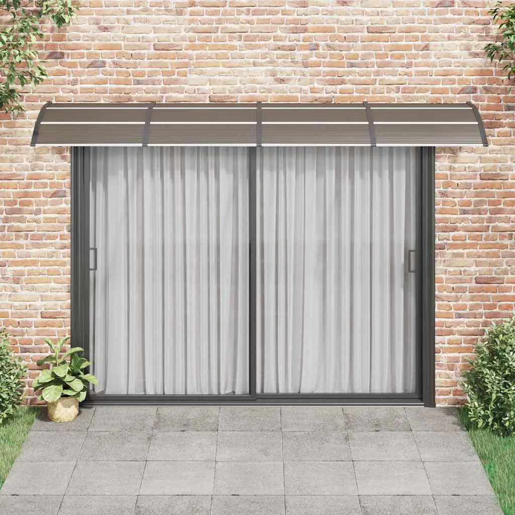 Door Canopy Black 350x100 cm Polycarbonate Awning Weather Shield