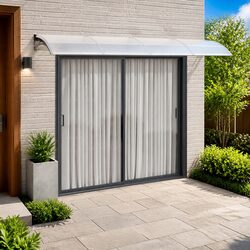 Grey Door Canopy 400x100cm with Sturdy Weather Shield