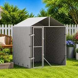 Compact and Durable Outdoor Dog Kennel with Roof