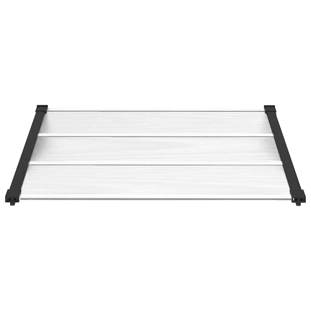 Door Canopy Black Transparent 122x90cm Weather Resistant Polycarbonate Porch Shelter