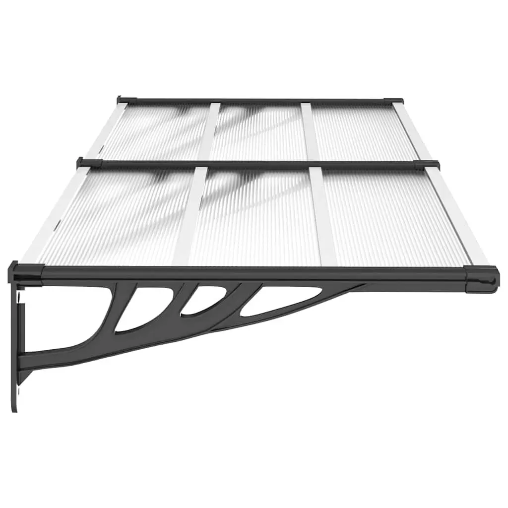 Door Canopy Transparent 199x90cm Hollow Polycarbonate Weather Shield Awning