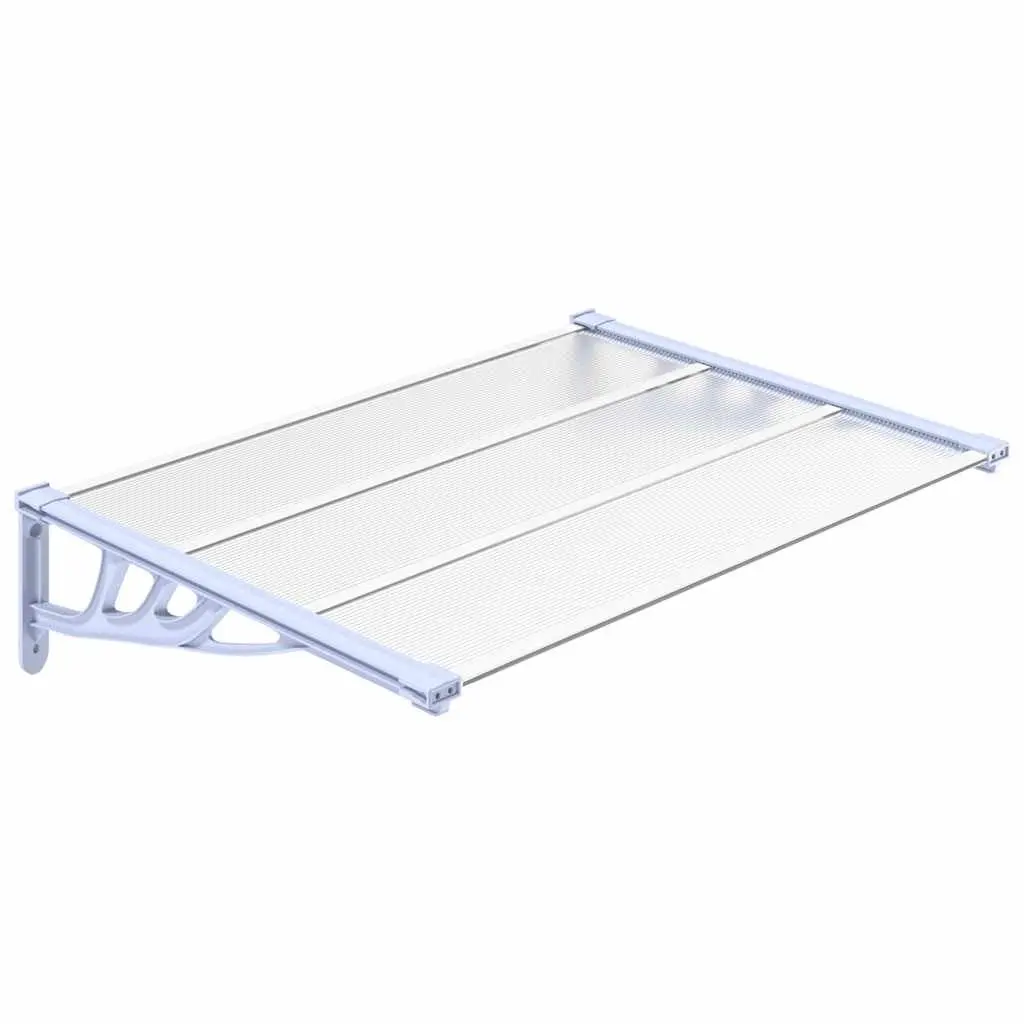 Door Canopy Transparent 122x90cm Polycarbonate Weather Resistant Porch Shelter