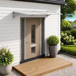 Sturdy Polycarbonate Door Canopy Awning 239x90cm - Weather Protection
