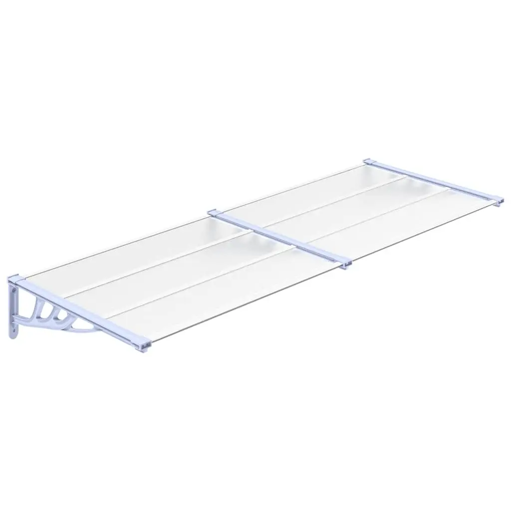 Door Canopy Grey Transparent 239x90cm Weather Resistant Polycarbonate Shelter