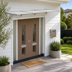 Grey Transparent Door Canopy: Durable and Easy to Install