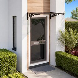 Compact and Sturdy Black Door Canopy 122x90 cm