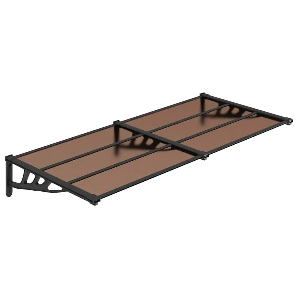 Door Canopy Black 152.5x90cm Polycarbonate Weather Protection Shelter